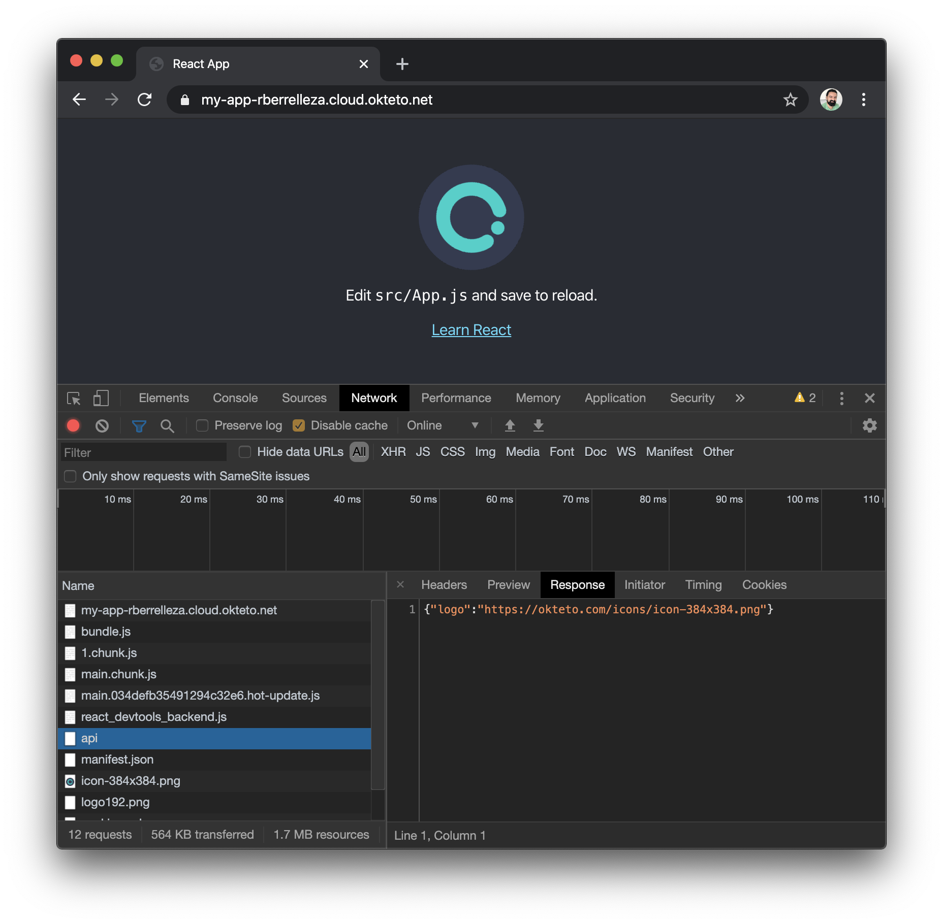 React App and API working together