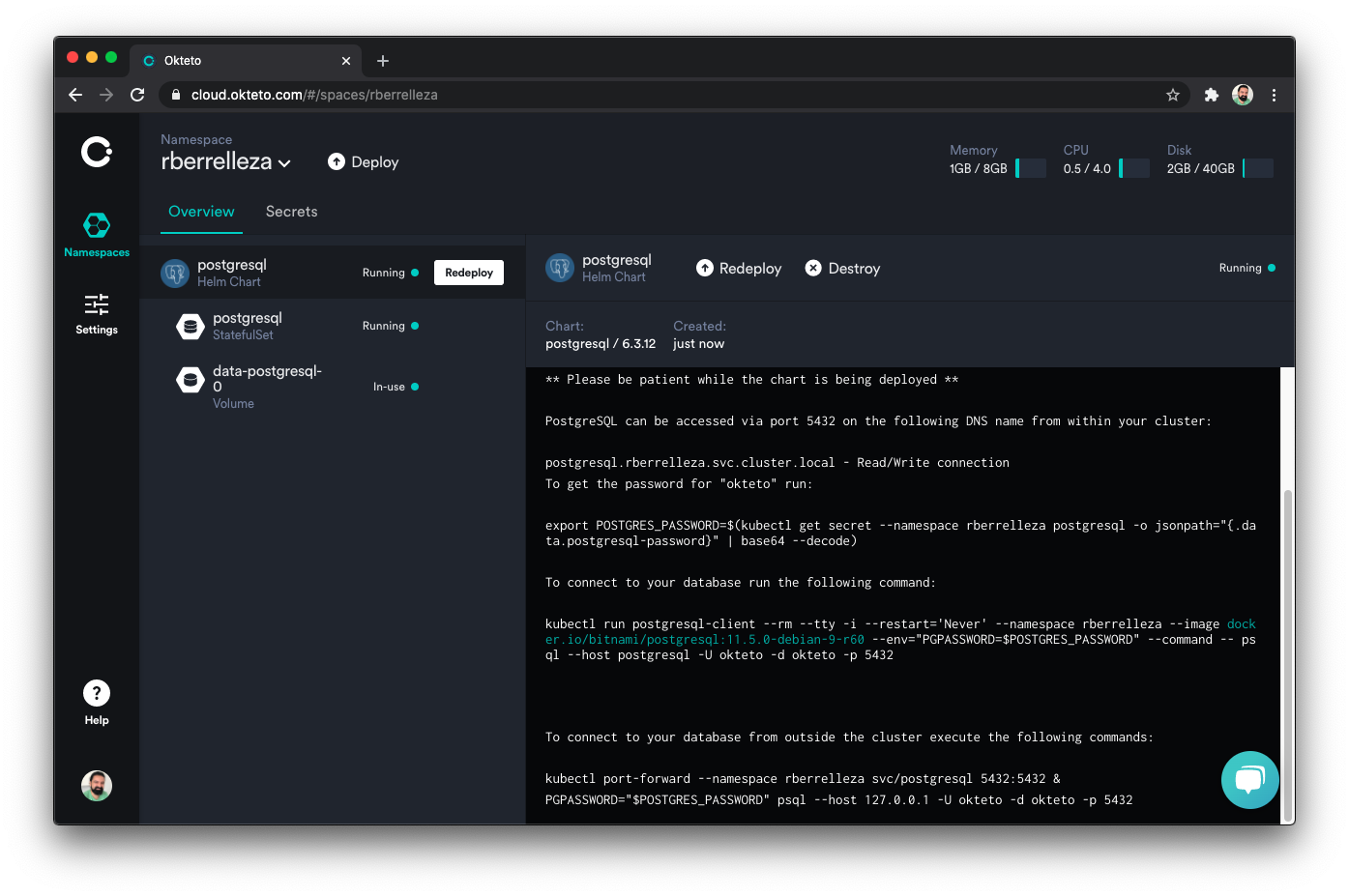 Your PostgreSQL instance is running