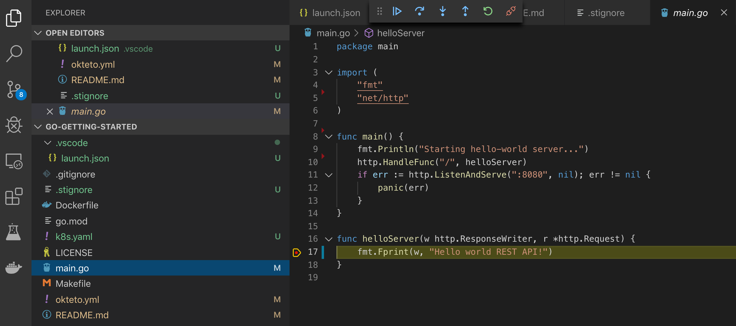 VS Code Debug View