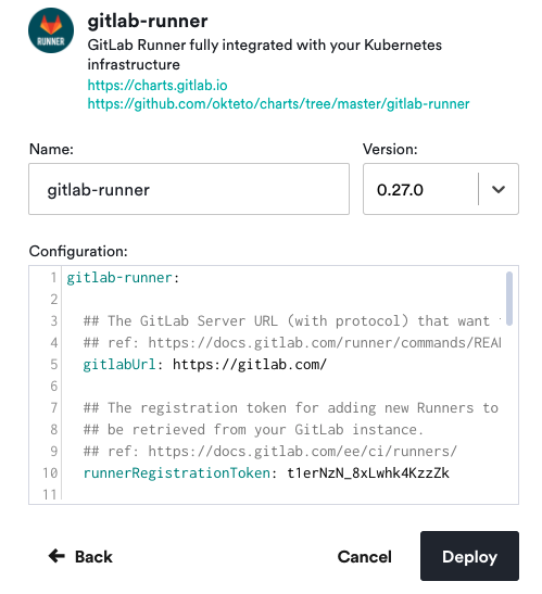 GitLab deploy runner configuration